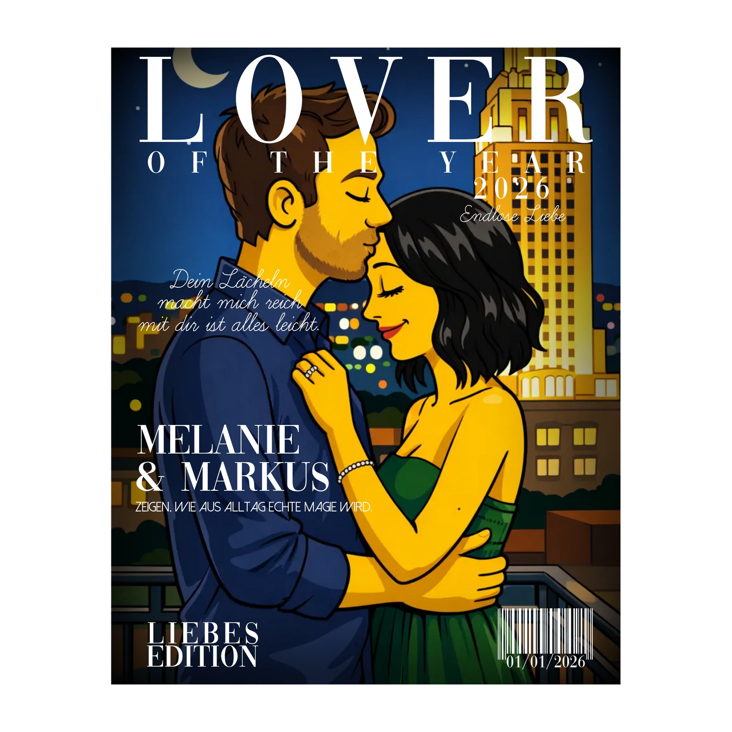 Personalisierbar - Couple Magazine Simpsons - Glasaufsteller