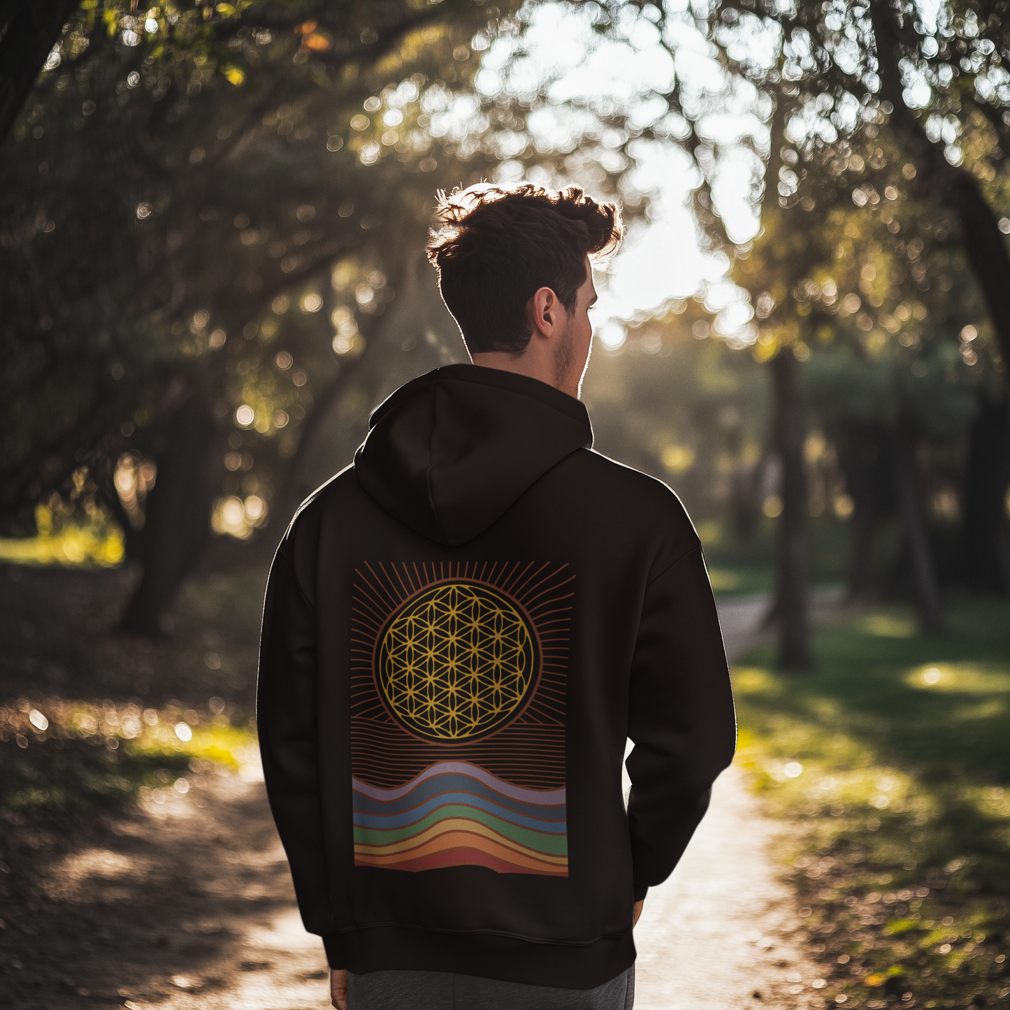 Retro Blume des Lebens - HigherBlanks Premium Hoodie