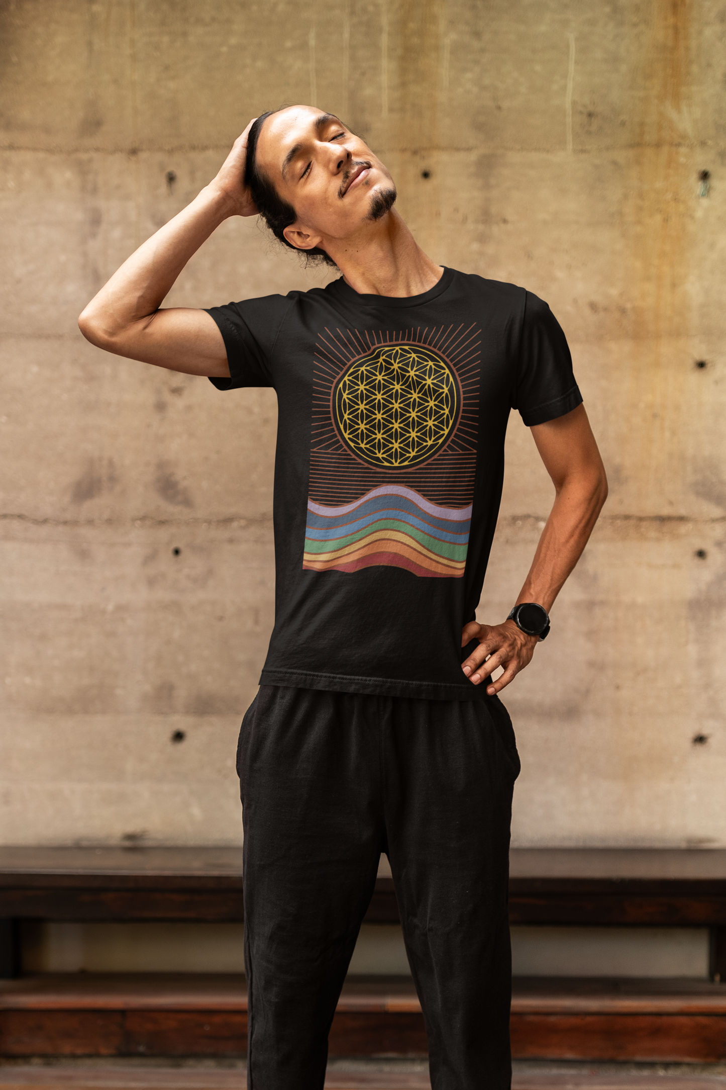 Retro Blume des Lebens - HigherBlanks Premium T-Shirt