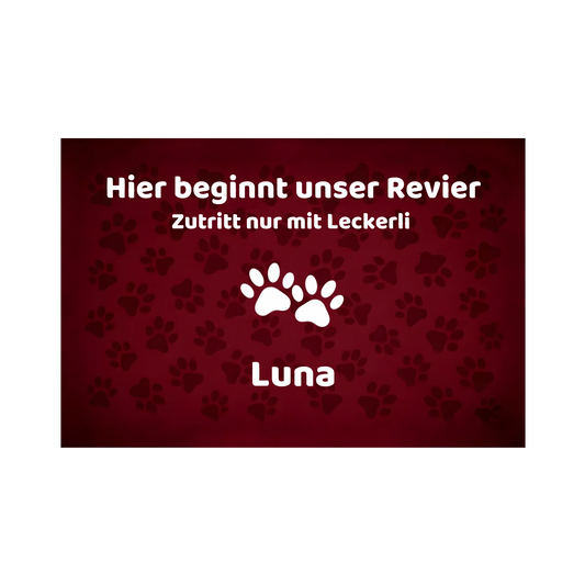 Personalisierbar - Hier beginnt unser Revier - Fußmatte