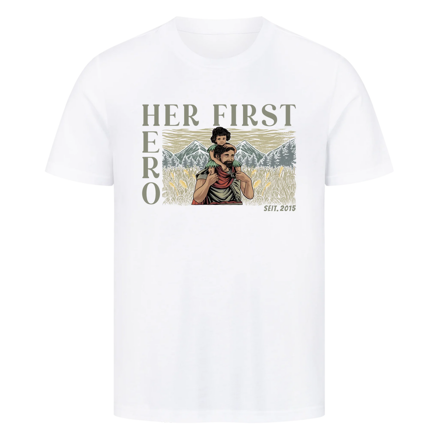 Personalisierbar - Her First Hero - Unisex Premium T-Shirt