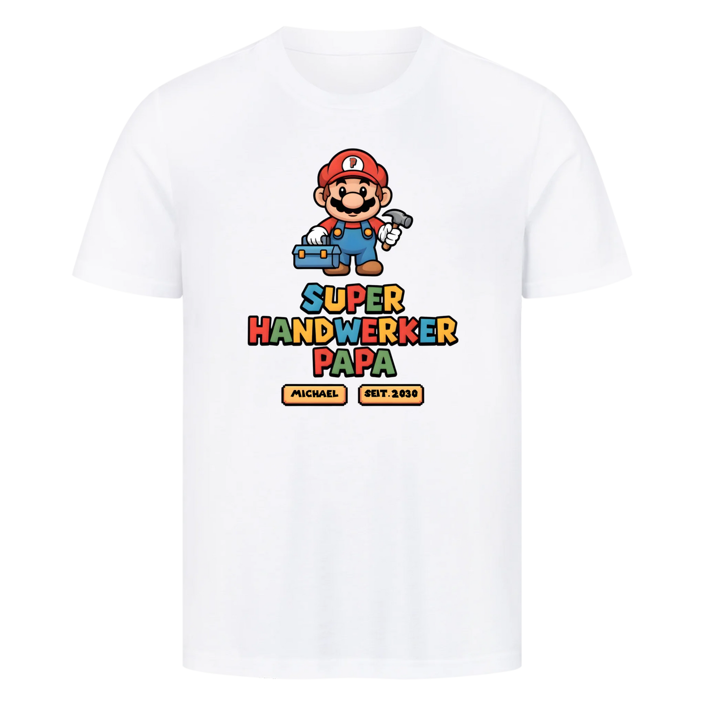 Personalisierbar - Super Handwerker Papa - Unisex Premium T-Shirt