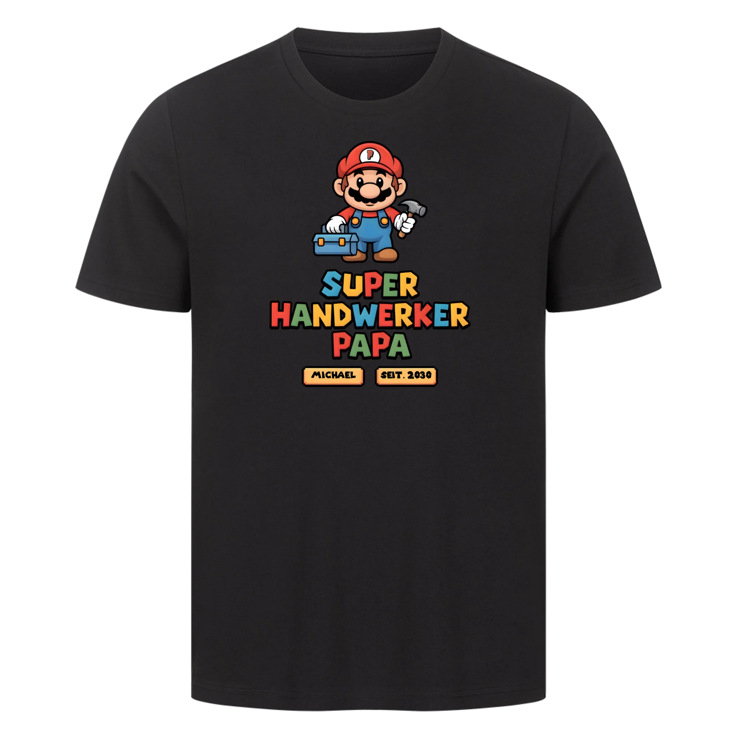 Personalisierbar - Super Handwerker Papa - Unisex Premium T-Shirt