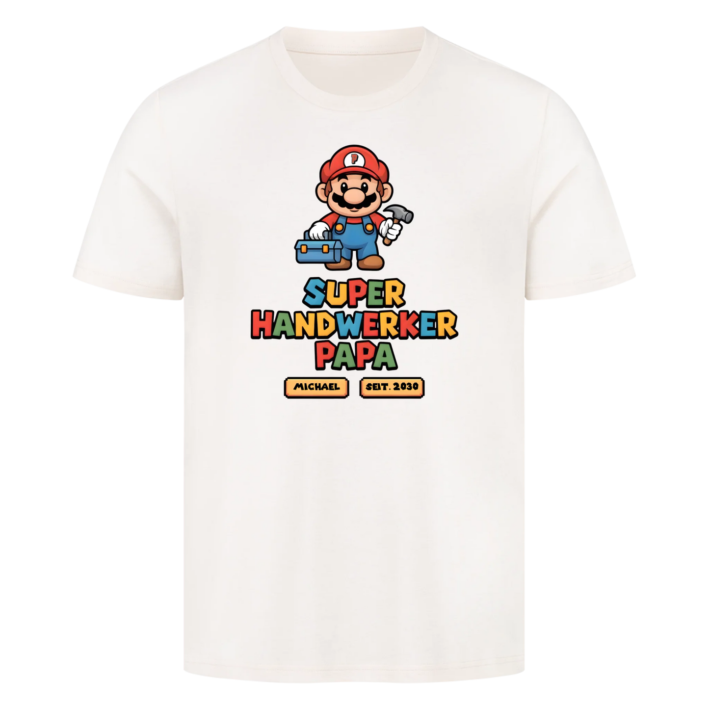 Personalisierbar - Super Handwerker Papa - Unisex Premium T-Shirt