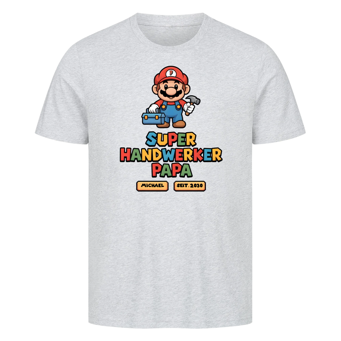 Personalisierbar - Super Handwerker Papa - Unisex Premium T-Shirt
