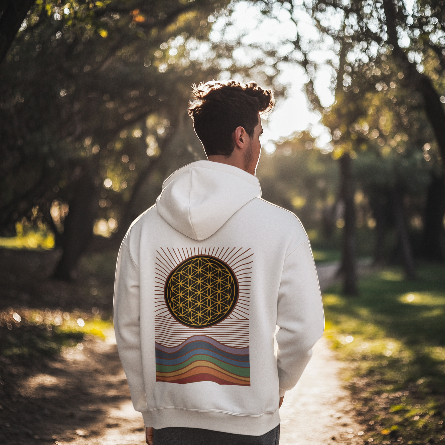 Retro Blume des Lebens - Classic Hoodie